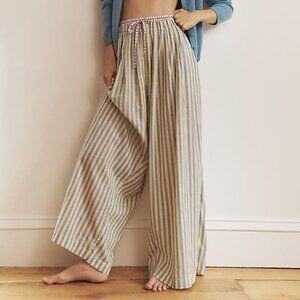 Anthropologie Yellow Mixed Stripe Wide-Leg Pajama Trouser Pants 3X